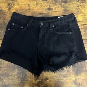 Rag & Bone denim shorts size 26 black cut off short sexy 2" inseam